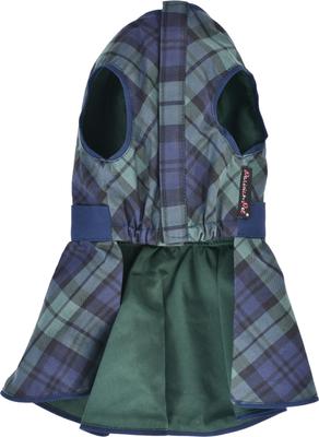 Show full view: Parisian Pet Scottish Taffeta Dress Plaid Dog Gown, Green & Blue, Small slide 3 of 5