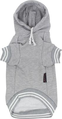 Show full view: Parisian Pet Blessed Embroidered Cozy Fleece Pullover Dog Hoodie, Gray, Medium slide 3 of 5