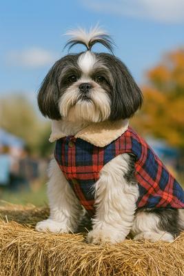Show full view: Parisian Pet Scottish Jacket Plaid Formal Coat for Dogs & Cats, Red & Blue, Large slide 4 of 6