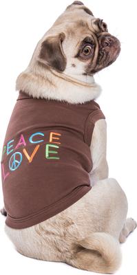 Show full view: Parisian Pet Valentine's Day Peace Love Embroidered Soft Cotton Dog T-Shirt, Small slide 4 of 5