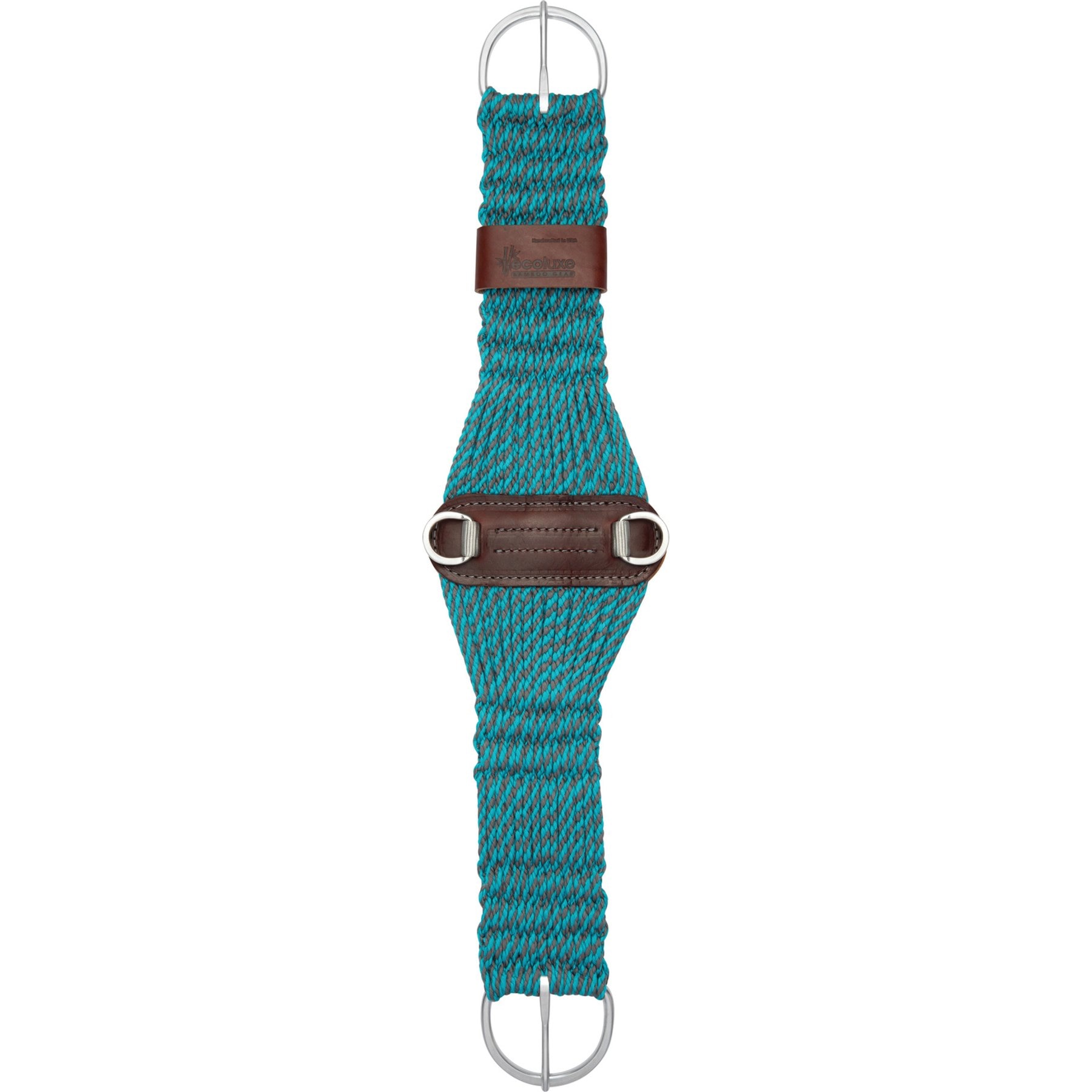Weaver Equine EcoLuxe Roper Cinch Horse Girth, Turquoise/Charcoal, 34-in