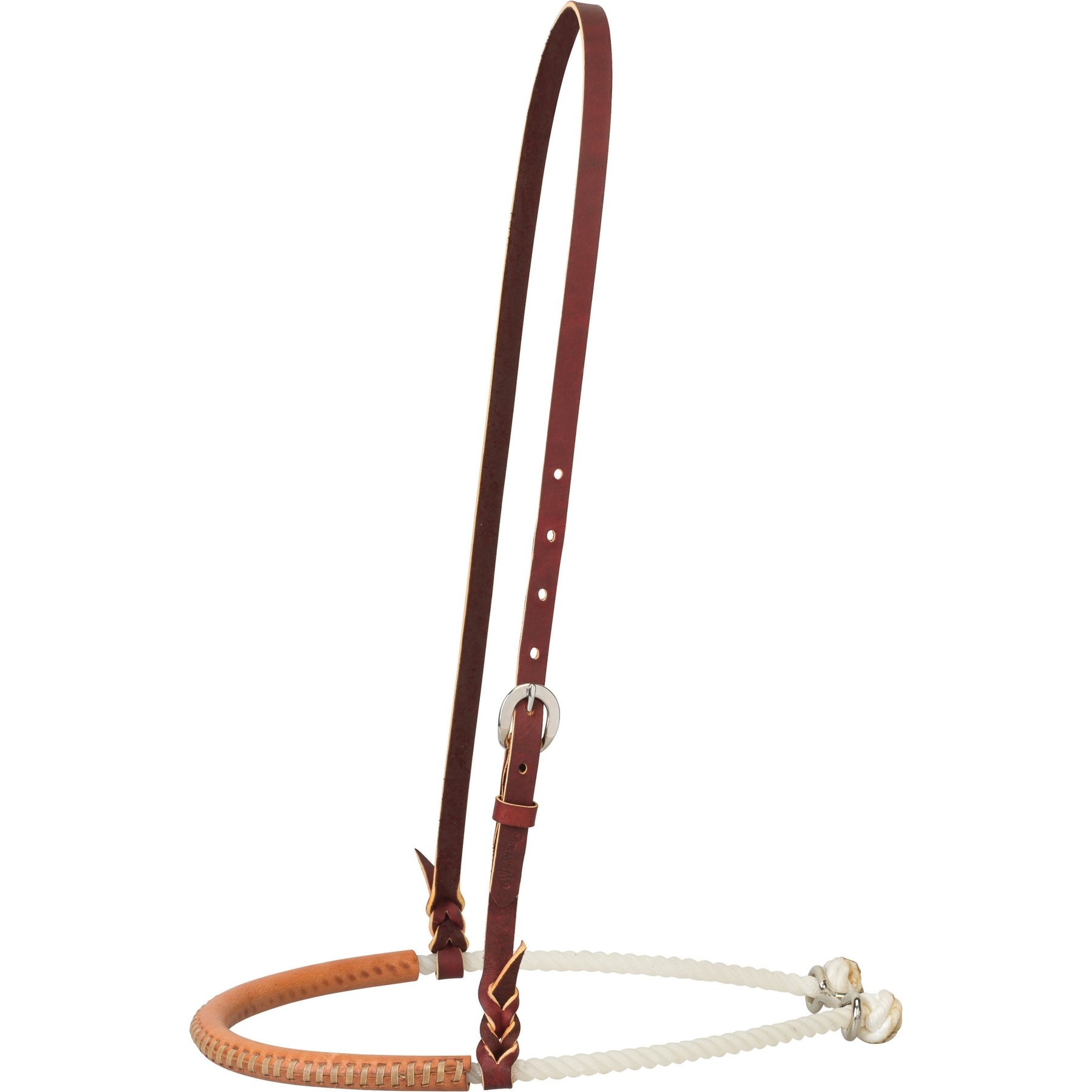Weaver Equine Leather Covered Rope Horse Noseband, Russet