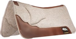 Weaver Equine Synergy Shoulder Relief Close Contact Wool Blend Felt Performance Saddle Pad, Tan, 31-in L x 32-in W, 3/4-in thick