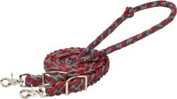 Weaver Equine EcoLuxe Flat Barrel Horse Reins, Dark Red/Indigo Blue/Charcoal
