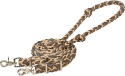 Weaver Equine EcoLuxe Flat Barrel Horse Reins, Brown/Tan/Charcoal