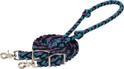 Weaver Equine EcoLuxe Flat Barrel Horse Reins, Black/Turquoise/Purple
