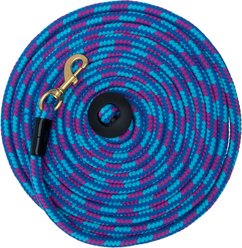 Weaver Equine Rounded Cotton Horse Lead Lunge Line, Blue/Purple/Hurricane Blue slide 2 of 9