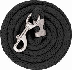 Weaver Equine Poly Horse Lead Rope with Chrome Brass Snap, Black