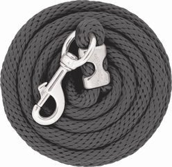 Weaver Equine Poly Horse Lead Rope with Chrome Brass Snap, Gray