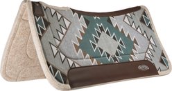 Weaver Equine All Purpose Wool Blend Felt Contoured Saddle Pad, Southwest-Mallard Green/Gray
