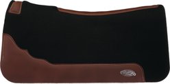 Weaver Equine Contoured 100% Wool Felt Saddle Pad, Black/Brown, 31-in x 32-in