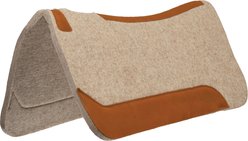 Weaver Equine Contoured Wool Blend Felt Saddle Pad, Tan, 33-in L x 32-in W x 3/4-in Thick