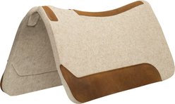 Weaver Equine Contoured Wool Blend Felt Saddle Pad, Tan, 31-in L x 32-in W x 3/4-in Thick