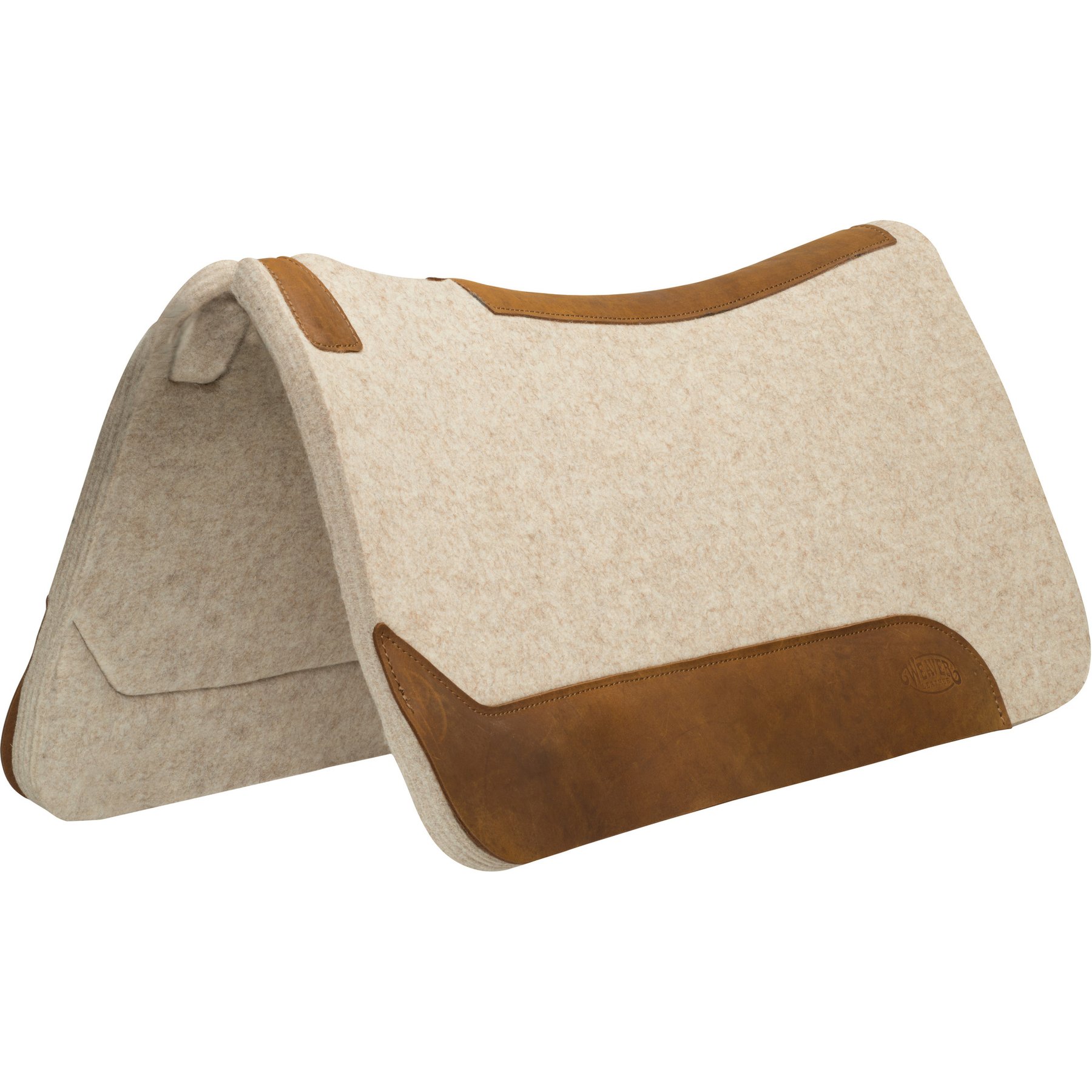 Weaver Equine Contoured Wool Blend Felt Saddle Pad, Tan, 31-in L x 32-in W x 1-in Thick