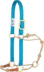 Weaver Equine Kalley Krickeberg Nylon & Rope Combination Horseman's Halter, Hurricane Blue/Tan