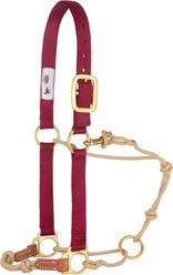 Weaver Equine Kalley Krickeberg Nylon & Rope Combination Horseman's Halter, Burgundy/Tan
