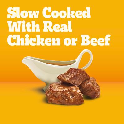 Show full view: Pedigree Choice Cuts Variety Pack with Beef, Chicken & Filet Mignon Adult Wet Dog Food, 3.5-oz pouch, case of 18 slide 5 of 11