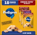 Pedigree Choice Cuts Variety Pack with Beef, Chicken & Filet Mignon Adult Wet Dog Food, 3.5-oz pouch, ca...