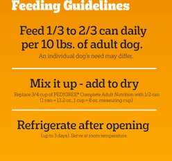 Pedigree Chopped Ground Dinner Chicken with Beef Adult Canned Wet Dog Food Variety Pack, 13.2-oz, case of 12 slide 2 of 9