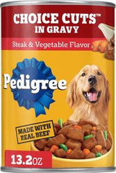 Pedigree Choice Cuts in Gravy Steak & Vegetable Flavor Adult Canned Wet Dog Food 13.2-oz, case of 12