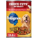 Pedigree Choice Cuts in Gravy Steak & Vegetable Flavor Adult Canned Wet Dog Food 13.2-oz, case of 12