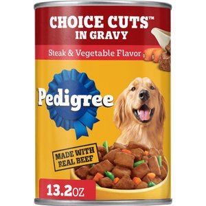 Pedigree Choice Cuts in Gravy Steak & Vegetable Flavor Adult Canned Wet Dog Food 13.2-oz, case of 12