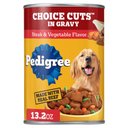 Pedigree Choice Cuts in Gravy Steak & Vegetable Flavor Adult Canned Wet Dog Food 13.2-oz, case of 12
