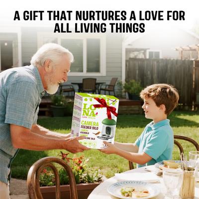 Show full view: LONA Love Nature Smart Finch Wild Bird Tube Feeder with Camera, Green, 1.3-L slide 8 of 9