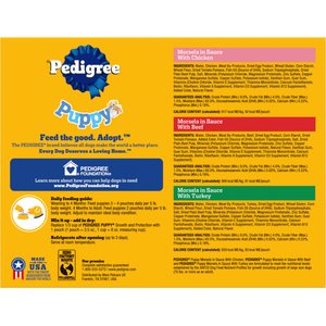 Pedigree Puppy Variety Pack Wet Dog Food, 3.5-oz pouch, pack of 18
