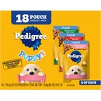 Pedigree Puppy Variety Pack Wet Dog Food, 3.5-oz pouch, pack of 18