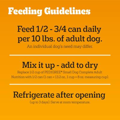 Show full view: Pedigree Tender Bites in Gravy, Chicken & Vegetable Flavor Adult Canned Wet Dog Food, 13.2-oz can, case of 12 slide 8 of 11