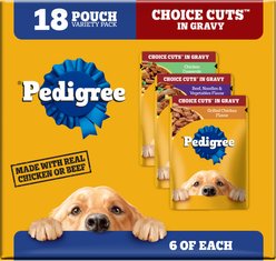 Pedigree Choice Cuts in Gravy Variety Pack Adult Wet Dog Food, 3.5-oz pouch, case of 18
