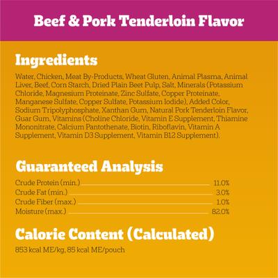 Show full view: Pedigree High Protein Variety Pack Adult Dog Wet Food Pouches, 3.5-oz pouches, 18 count slide 7 of 10