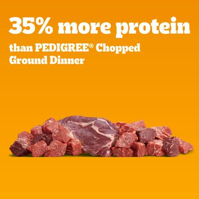 Show full view: Pedigree High Protein Adult Canned Soft Wet Dog Food, Chopped Beef & Bison Flavor, 13.2-oz can, case of 12 slide 4 of 12