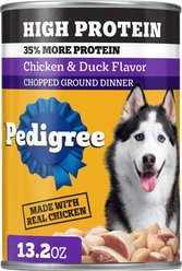 Pedigree High Protein Chicken & Duck Flavor Adult Canned Wet Dog Food, 13.2-oz cans, case of 12