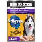 Pedigree High Protein Chicken & Duck Flavor Adult Canned Wet Dog Food, 13.2-oz cans, case of 12