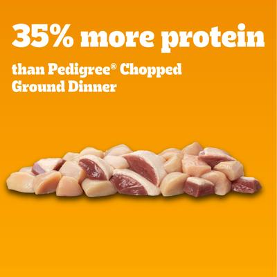 Show full view: Pedigree High Protein Chicken & Duck Flavor Adult Canned Wet Dog Food, 13.2-oz cans, case of 12 slide 4 of 12