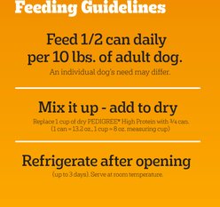 Pedigree High Protein Chopped Beef & Bison Flavor & Chopped Chicken & Duck Flavor Adult Canned Soft Wet Dog Food Variety Pack, 13.2-oz can, case of 12 slide 2 of 9
