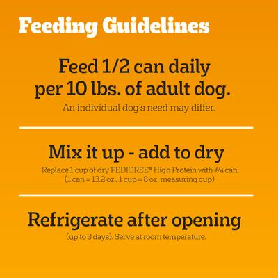 Show full view: Pedigree High Protein Chopped Beef & Bison Flavor & Chopped Chicken & Duck Flavor Adult Canned Soft Wet Dog Food Variety Pack, 13.2-oz can, case of 12 slide 8 of 12