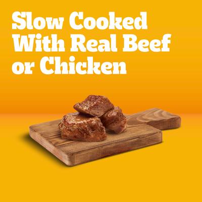 Show full view: Pedigree Chopped Ground Dinner Variety Pack Chicken, Filet Mignon & Beef Adult Wet Dog Food, 3.5-oz pouch, case of 18 slide 5 of 12