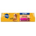 Pedigree Chopped Ground Dinner Filet Mignon Flavor & Beef Adult Canned Wet Dog Food Variety Pack, 13.2-oz, case of 12