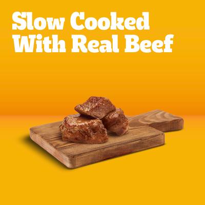 Show full view: Pedigree Chopped Ground Dinner Beef, Bacon & Cheese Flavors Adult Wet Dog Food, 3.5-oz pouch, case of 16 slide 5 of 12