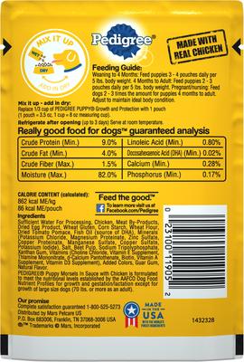 Show full view: Pedigree Choice Cuts Puppy Morsels in Sauce with Chicken Adult Wet Dog Food, 3.5-oz pouch, case of 16 slide 3 of 12
