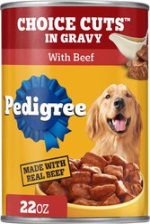 Pedigree Choice Cuts In Gravy with Beef Canned Soft Wet Dog Food, 22-oz can, case of 12