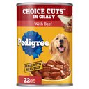 Pedigree Choice Cuts in Gravy with Beef Adult Canned Wet Dog Food, 22-oz, case of 12