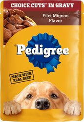 Pedigree Choice Cuts Filet Mignon Flavor in Gravy Wet Dog Food, 3.5-oz pouch, case of 16