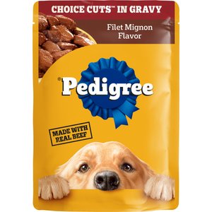 Pedigree Choice Cuts Filet Mignon Flavor in Gravy Wet Dog Food, 3.5-oz pouch, case of 16