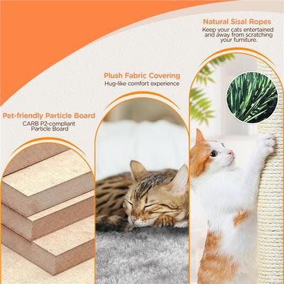 Show full view: Yaheetech 57-in Cat Tree for Indoor Cats, Medium, Light Gray slide 6 of 10