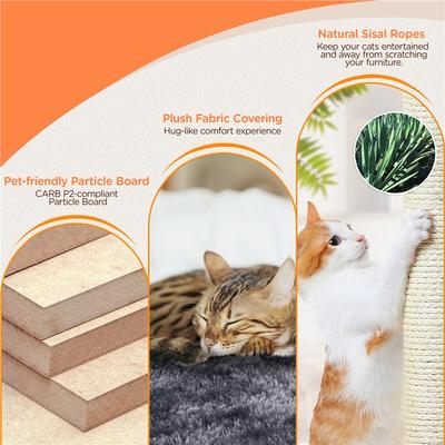 Show full view: Yaheetech 57-in Cat Tree for Indoor Cats, Medium, Dark Gray slide 6 of 10