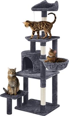 Show full view: Yaheetech 57-in Cat Tree for Indoor Cats, Medium, Dark Gray slide 2 of 10